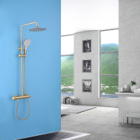 Душевая стойка ABBER Emotion AF8816GL с изливом, золото матовое - Gidratop.ru изображение
