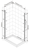 Душевой уголок Extra VSR-1E111280CL, 1100/1200*800, хром, стекло прозрачное - Gidratop.ru изображение