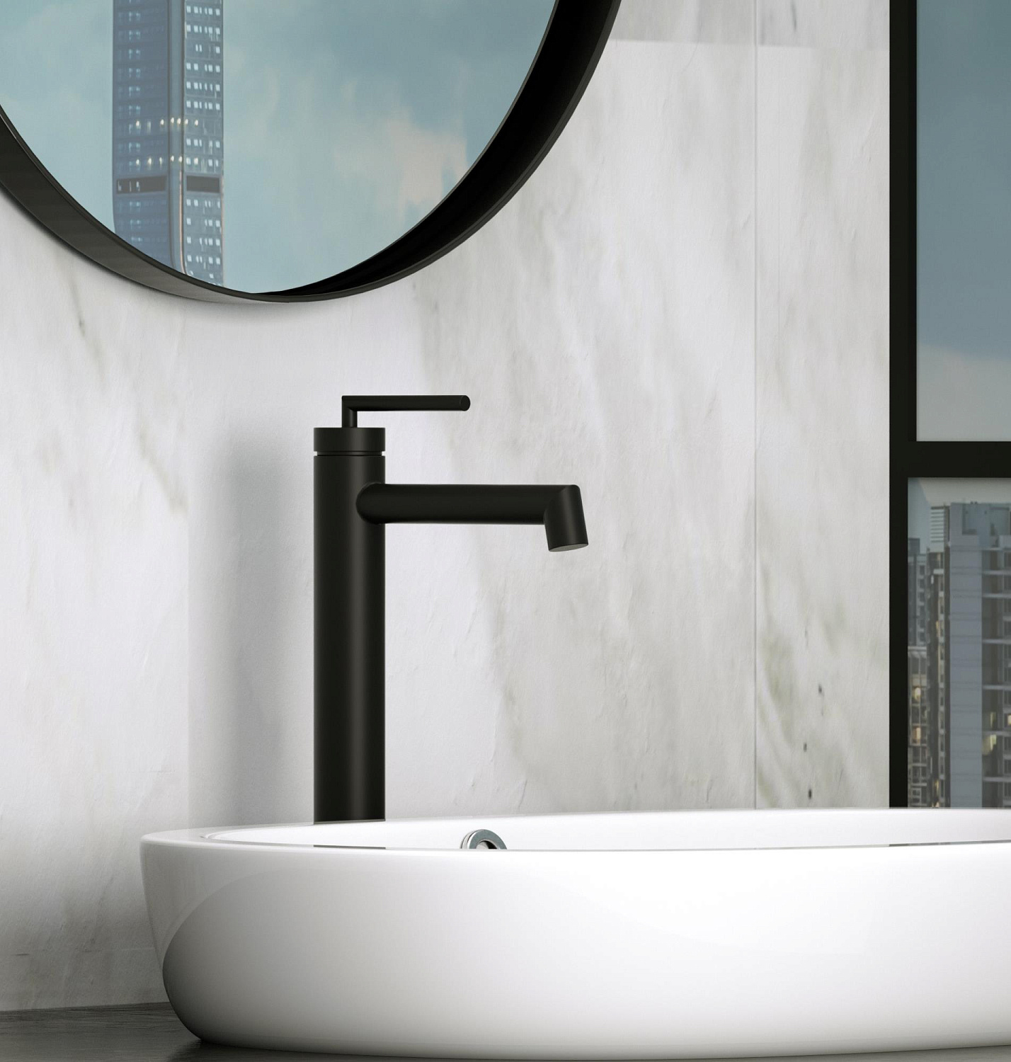 ACQUA Смеситель для накладных раковин, черный ACQUA-LMC-NERO
