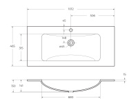 Стеклянная раковина, белая глянцевая, 1010x465x145, BB1010/465-LV-VTR-BL - Gidratop.ru изображение