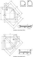Поддон душевой Kaldewei Zirkon мод. 510-2 100 x 100 x 16 cм, 4564.3500.0001 anti-slip, R 500 мм - Gidratop.ru изображение
