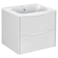 База под раковину Paola 600 подвесная, 2 выкатных ящика soft close, G.White - Gidratop.ru изображение
