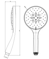 Gessi Emporio shower 3-позиционная душевая лейка с защитой отизвесткового налёта с черным диском, цвет: Finox Brushed Nickel - Gidratop.ru изображение