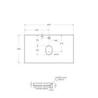 Столешница из керамогранита 800x460 KEP-80-MNO Marmo Nero Opaco - Gidratop.ru изображение