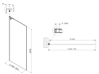 Душевая перегородка Walk-In VSW-7HA700CL, 700*2000, хром, стекло прозрачное - Gidratop.ru изображение