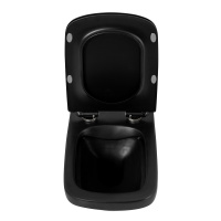 Комплект 4 в 1 Унитаз подвесной BelBagno SELA BB3201CHR-MB с сиденьем BB3201SC-MB + Система инсталляции для унитазов BelBagno BB002-80 с кнопкой смыва BB007-PR-NERO.M - Gidratop.ru изображение