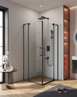 Душевой уголок CEZARES SLIDER-AH-2-90/100-100/110-C-NERO - Gidratop.ru изображение