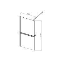 Душевая перегородка Walk-In HR VSW-4HR100CGB, 1000*2000, черный, стекло тонированное - Gidratop.ru изображение