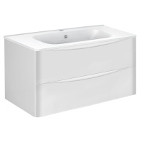 База под раковину Paola 1000 подвесная, 2 выкатных ящика soft close, G.White - Gidratop.ru изображение