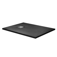 Душевой поддон из искусственного мрамора в комплекте с сифоном BelBagno UNO TRAY-MR-UNO-AH-120/90-35-NERO-CR - Gidratop.ru изображение