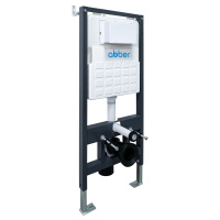 Комплект подвесной унитаз ABBER Rechteck AC1201 белый с инсталляцией AC0105 и кнопкой AC0120MW белая матовая - Gidratop.ru изображение