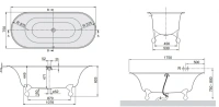 Квариловая ванна Villeroy&Boch Ceta 175 x 75 см, UBQ175CEA7W0V ножки белые - Gidratop.ru изображение