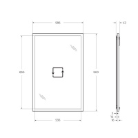 TIFFANY Зеркало со встроенной LED подстветкой, системой Антизапотевания, реверсивное 45041 Nero grafite, 59х4х90 - Gidratop.ru изображение
