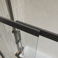 Душевая шторка на ванну BelBagno LUCE-VF-11-100/145-C-NERO - Gidratop.ru изображение