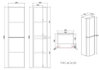 Шкаф Caprise VSC-4CA150MG-R подвесной, правый, 1500*404*350, серый матовый - Gidratop.ru изображение