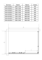 Душевой уголок Slim 8mm VSR-6SL8011CLB, 1100*800, черный, стекло прозрачное - Gidratop.ru изображение
