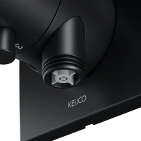 Запорный вентиль Keuco Ixmo 59549371202, с переключателем на 3 потребителя, выводом для шланга и держателем лейки DN 15, черный матовый - Gidratop.ru изображение