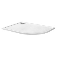 Душевой поддон из искусственного мрамора в комплекте с сифоном BelBagno UNO TRAY-MR-UNO-RH-120/90-550-35-W-L-CR - Gidratop.ru изображение