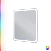 MULTICOLORE Зеркало со встроенной разноцветной подсветкой RGB и сенсорным выключателем CZR-SPC-MC-800-800-RGB-TCH, 12V, 220-240V, 800x800x30 - Gidratop.ru изображение