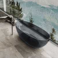 Ванна прозрачна Vincea VBT-6T01B, 1700*750*550, цвет черный - Gidratop.ru изображение