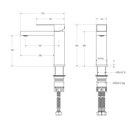 SLIDER-LS-GM Смеситель для раковины однорычажный с донным клапаном, оружейная сталь - Gidratop.ru изображение