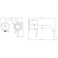 GESSI 316 встраиваемый смеситель с изливом 210-180мм (внешние части), цвет: warm bronze brushed pvd - Gidratop.ru изображение