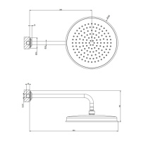GESSI VENTI20 верхний душ Oslash;328 мм., с настенным держателем 389 мм., цвет Brass PVD - Gidratop.ru изображение