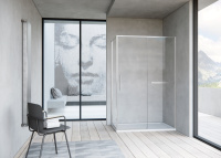 Душевой уголок Slim Soft VSR-1SS9012CLBN, 1200*900, брашированный никель, стекло прозрачное - Gidratop.ru изображение