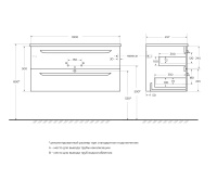 ECO-CER-N База под раковину подвесная с двумя выкатными ящиками, Bianco Opaco, 1000x457x500, ECO-CER-N-1000-2C-SO-BO - Gidratop.ru изображение