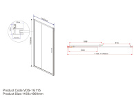 Душевая дверь Garda VDS-1G115CLG, 1150, брашированное золото, стекло прозрачное - Gidratop.ru изображение