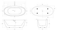 Акриловая ванна BELBAGNO BB404-1700-800 - Gidratop.ru изображение