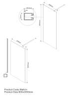 Душевая перегородка Walk-In VSW-1H600CLGM, 600*2000, вороненая сталь, стекло прозрачное - Gidratop.ru изображение