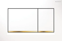 Клавиша Geberit Omega Type 30 115.080.KK.1, белая, золото - Gidratop.ru изображение