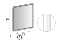 Зеркало со встроенной LED подсветкой touch system 44998, 74х90 - Gidratop.ru изображение